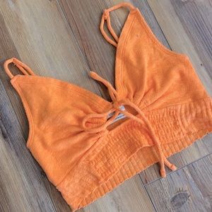 Urban outfitters crop tie front tank